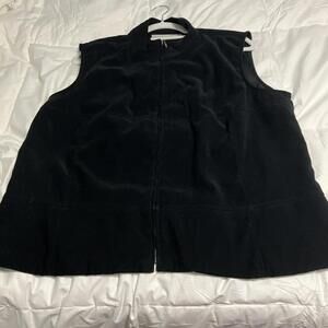 Worthington Stretch women's size 18 soft feel Black zip sleeveless vest  EUC